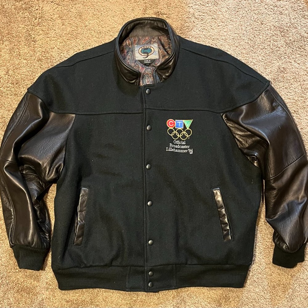 1994 Olympic Leather Jacket ~ CTV Media ~ Lillehammer Winter Games ~ Group 5